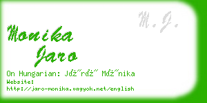 monika jaro business card